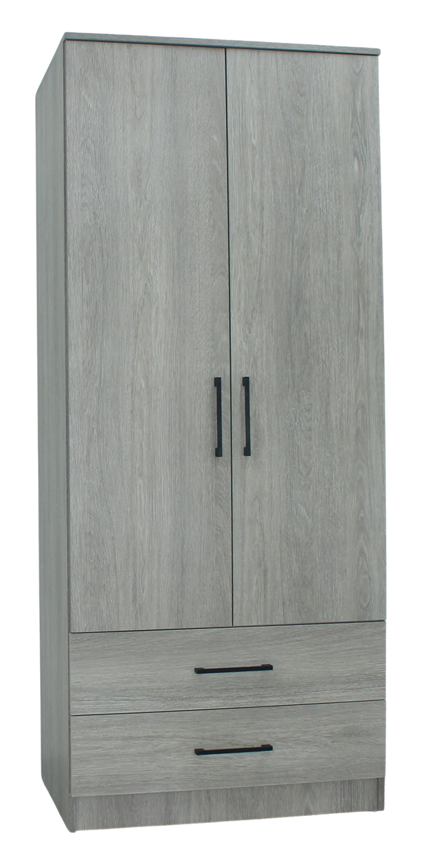 Sterling 2 Door 2 Drawer Wardrobe Grey Oak